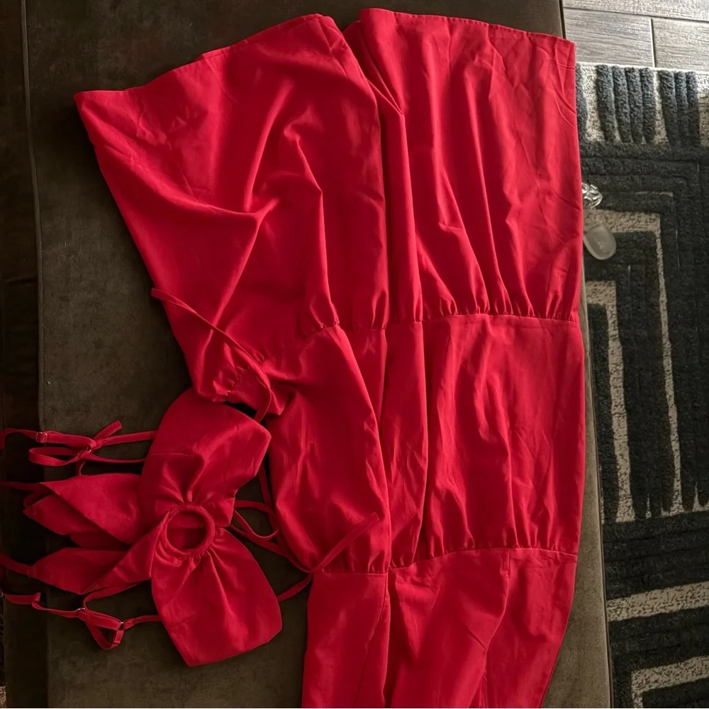 Girls Red Sleeveless Summer Dress